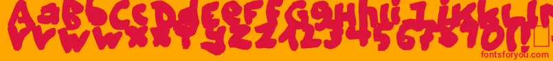 フォントshash – オレンジの背景に赤い文字