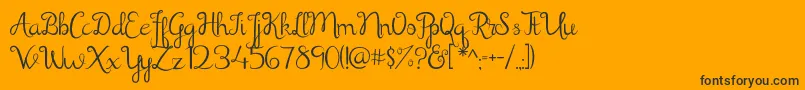 Shathika Font – Black Fonts on Orange Background