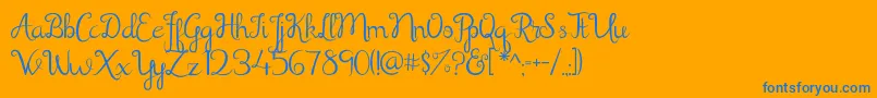 Shathika Font – Blue Fonts on Orange Background