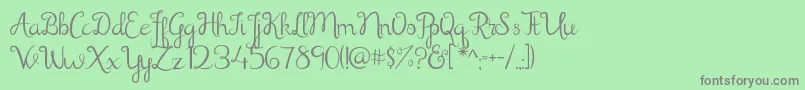 Shathika Font – Gray Fonts on Green Background