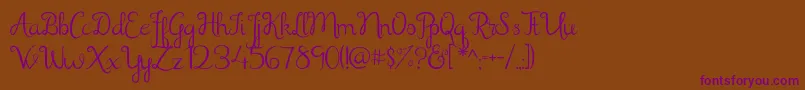 Shathika Font – Purple Fonts on Brown Background