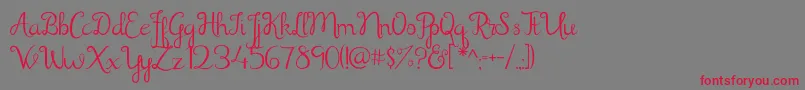 Shathika Font – Red Fonts on Gray Background