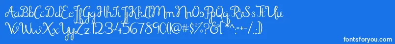 Shathika Font – White Fonts on Blue Background