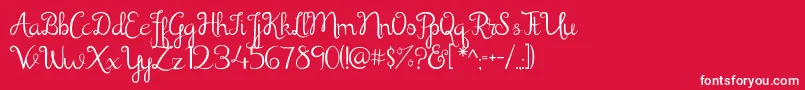 フォントShathika – 赤い背景に白い文字