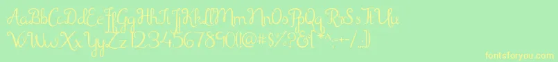 Shathika Font – Yellow Fonts on Green Background