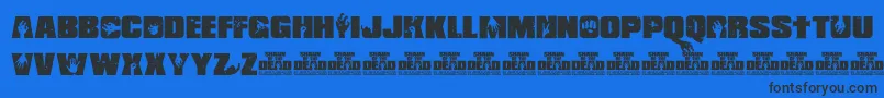 Shaun of the Dead Font – Black Fonts on Blue Background