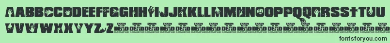 Шрифт Shaun of the Dead – чёрные шрифты на зелёном фоне