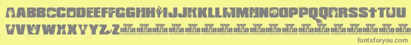 Weitere Informationen zur Shaun of the Dead-Schriftart Shaun of the Dead-Schriftart – Graue Schriften auf gelbem Hintergrund
