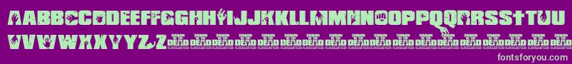 Shaun of the Dead Font – Green Fonts on Purple Background