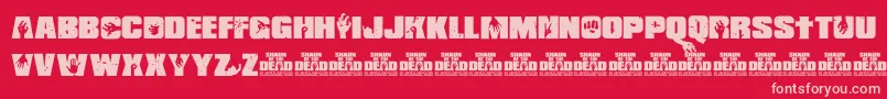 Shaun of the Dead Font – Pink Fonts on Red Background