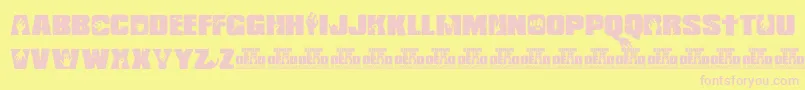 Shaun of the Dead Font – Pink Fonts on Yellow Background