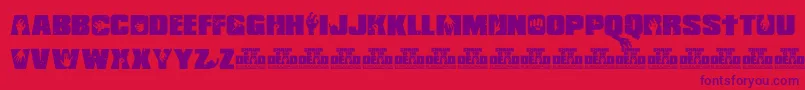 Shaun of the Dead Font – Purple Fonts on Red Background