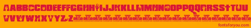 fuente Shaun of the Dead – Fuentes Rojas Sobre Fondo Naranja