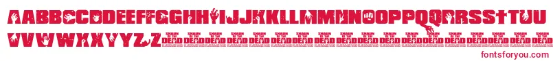 Czcionka Shaun of the Dead – czerwone czcionki na białym tle