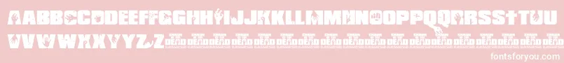 フォントShaun of the Dead – ピンクの背景に白い文字