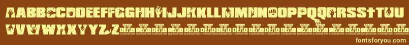 Shaun of the Dead Font – Yellow Fonts on Brown Background