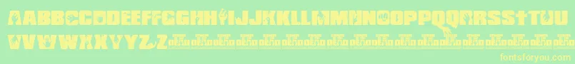 Shaun of the Dead Font – Yellow Fonts on Green Background
