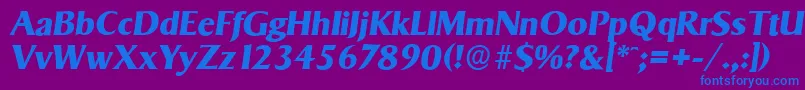 SigvarserialXboldItalic Font – Blue Fonts on Purple Background