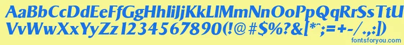 SigvarserialXboldItalic Font – Blue Fonts on Yellow Background