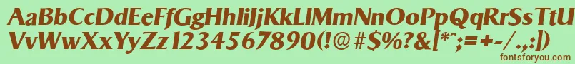 SigvarserialXboldItalic Font – Brown Fonts on Green Background