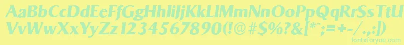 SigvarserialXboldItalic Font – Green Fonts on Yellow Background