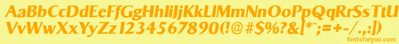 SigvarserialXboldItalic Font – Orange Fonts on Yellow Background