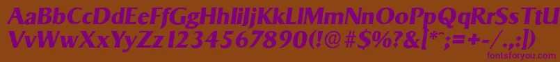 SigvarserialXboldItalic Font – Purple Fonts on Brown Background