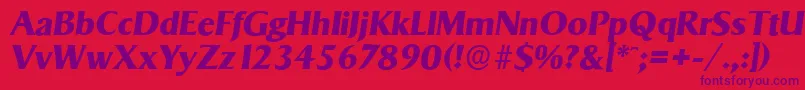 SigvarserialXboldItalic Font – Purple Fonts on Red Background