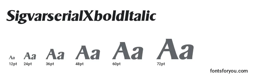 Размеры шрифта SigvarserialXboldItalic