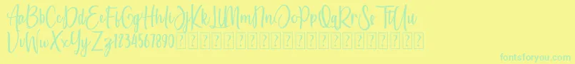 She Amasya Font – Green Fonts on Yellow Background