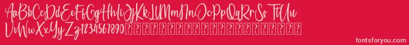 She Amasya Font – Pink Fonts on Red Background