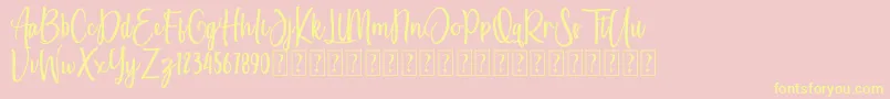 She Amasya Font – Yellow Fonts on Pink Background