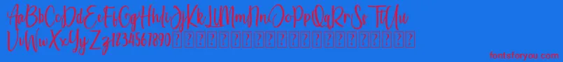 She Amasya Font – Red Fonts on Blue Background
