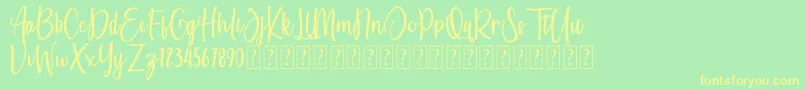 She Amasya Font – Yellow Fonts on Green Background