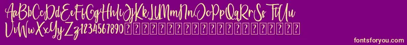 She Amasya Font – Yellow Fonts on Purple Background