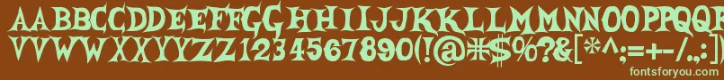 She Creature Font – Green Fonts on Brown Background