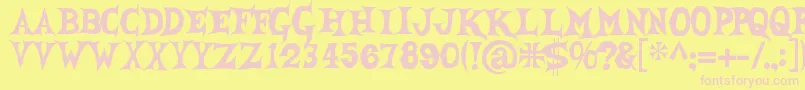 She Creature Font – Pink Fonts on Yellow Background