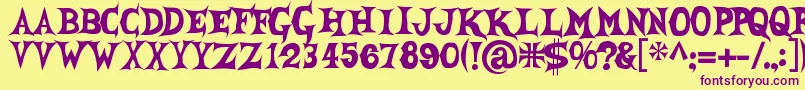 She Creature Font – Purple Fonts on Yellow Background