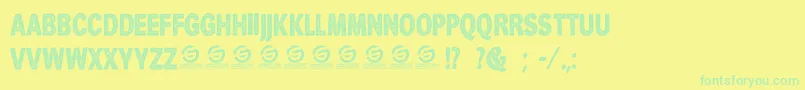 Police SHE ROCKS PERSONAL USE – polices vertes sur fond jaune