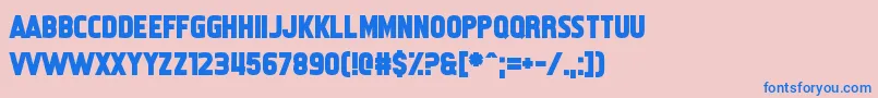 フォントShe Smiles – ピンクの背景に青い文字