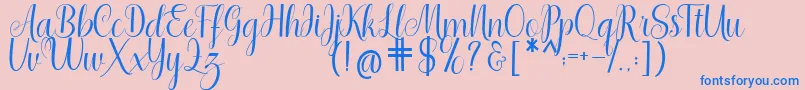 Shedaytia Font – Blue Fonts on Pink Background