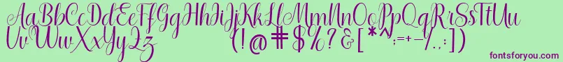 Shedaytia Font – Purple Fonts on Green Background