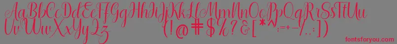More about Shedaytia Font Shedaytia Font – Red Fonts on Gray Background