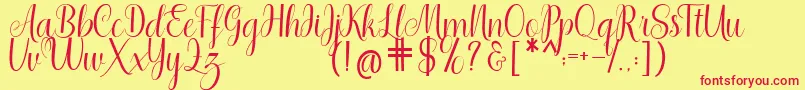 Shedaytia Font – Red Fonts on Yellow Background