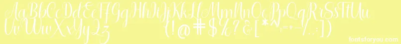 Shedaytia Font – White Fonts on Yellow Background