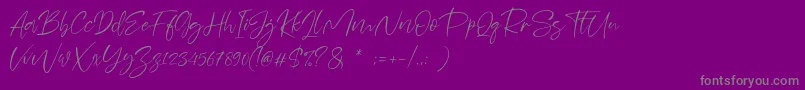 フォントSheenaz – 紫の背景に灰色の文字