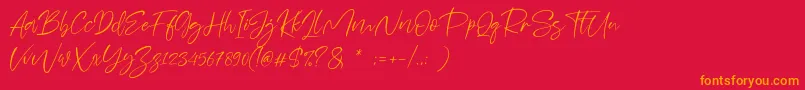 fuente Sheenaz – Fuentes Naranjas Sobre Fondo Rojo