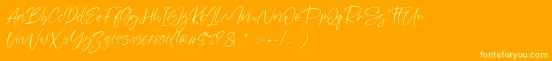 Sheenaz Font – Yellow Fonts on Orange Background
