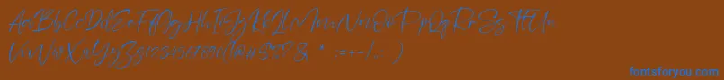Sheenaz Font – Blue Fonts on Brown Background
