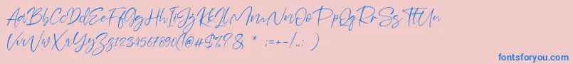 Sheenaz Font – Blue Fonts on Pink Background